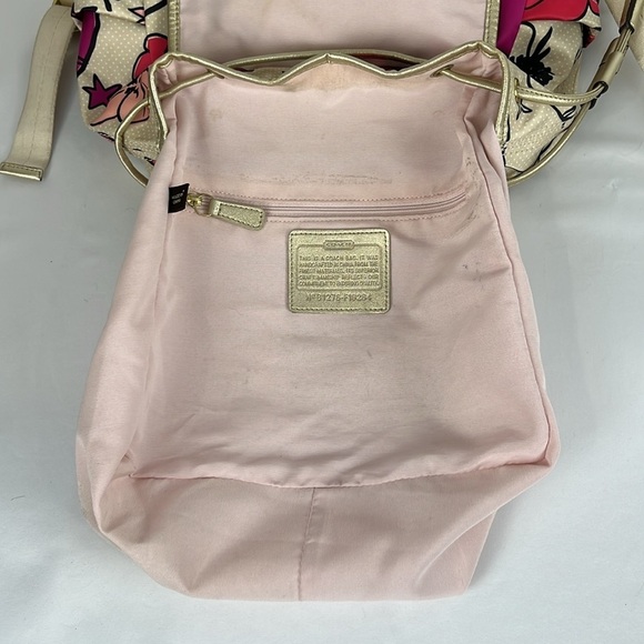 Coach Poppy Kyra Floral Fabric Backpack 81278-F19284 Cream Magenta Pink Fuchsia main image 4